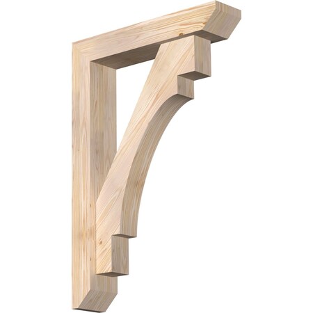 Ekena Millwork Merced Slat Smooth Bracket w/ Offset Brace, Douglas Fir, 5 1/2"W x 26"D x 38"H BKT0604X26X38MRC06SDF